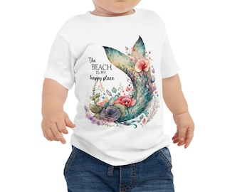 Baby Mermaid Beach Happy Place, Mermaid Party T-Shirt, Mermaid Birthday T Shirt, Mermaid Lover Shirts, Baby Mermaid Tee, Funny Mermaid Tee