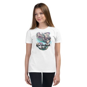 Youth Mermaid Shirt, Mermaid Top, Mermaid Tshirt, Mermaid T Shirt, Beach Theme Gift, Mermaid Outfit, Mermaid Birthday Shirt, Mermaid Vibes