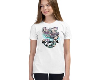 Jugend Meerjungfrau Shirt, Meerjungfrau Top, Meerjungfrau Tshirt, Meerjungfrau T Shirt, Strand Thema Geschenk, Meerjungfrau Outfit, Meerjungfrau Geburtstag Shirt, Meerjungfrau Vibes