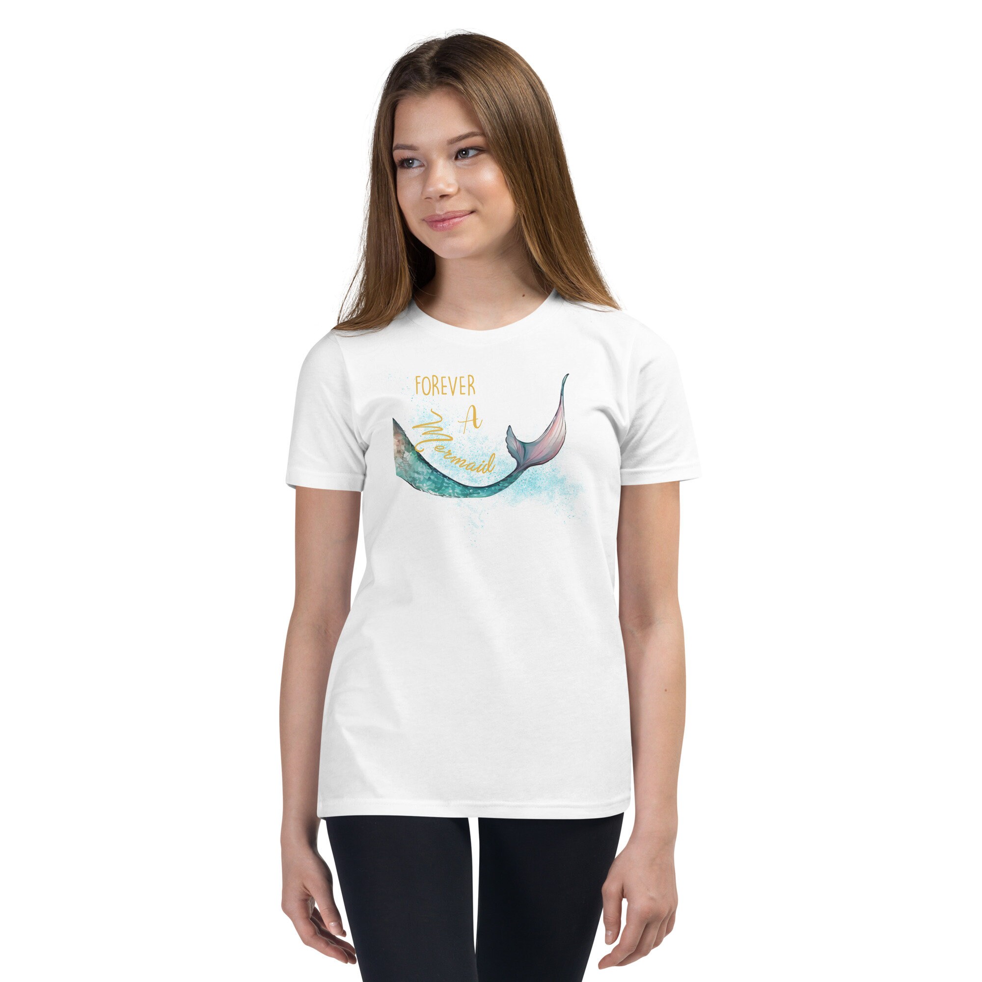 Jugend Meerjungfrau Shirt, Meerjungfrau Top, Meerjungfrau Tshirt, Meerjungfrau T Shirt, Strand Thema Geschenk, Meerjungfrau Outfit, Meerjungfrau Geburtstag Shirt, Forever A