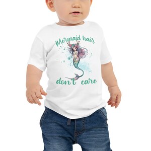 Baby Meerjungfrau Shirt, Meerjungfrau Top, Meerjungfrau Tshirt, Meerjungfrau T Shirt, Strand Thema Geschenk, Meerjungfrau Outfit, Meerjungfrau Geburtstag Shirt, Haare Dont Care