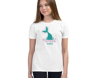 Youth Mermaid Vibes Shirt, Mermaid T-Shirt, Mermaid Birthday T Shirt, Mermaid Lover Shirts, Youth Mermaid Tee, Mermaid Tee