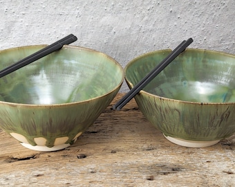 Handmade Pottery Ramen Noodle Pho Bowl Set
