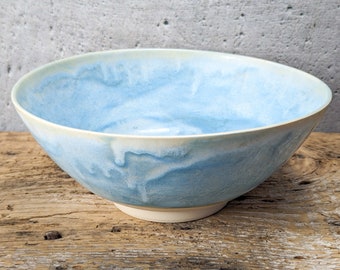 Artisan Pottery Serving Bowl in Beautiful Blue