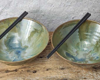 Unique Handmade Ramen or Pho Soup Bowls - Set of 2