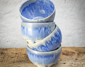 Handmade Blue Pottery Bowl Set (4)