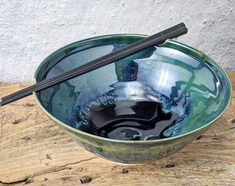 Unique Handmade Pottery Ramen Noodle or Rice Bowl