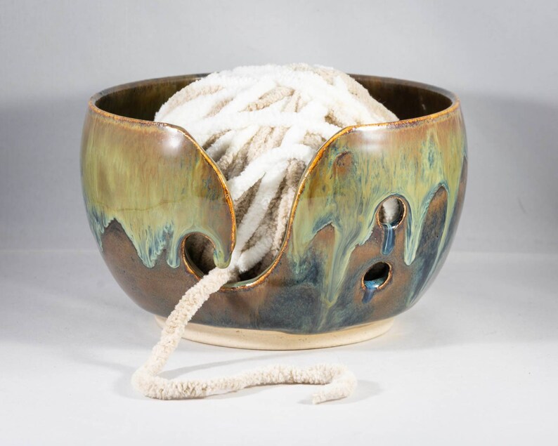 Handmade Pottery Yarn knitting Bowl
