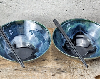 Handmade Pottery Ramen Pho Bowl Set