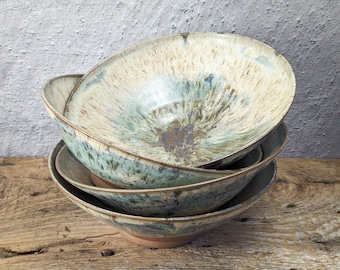 Handmade Pottery Pasta Bowl Set (4)