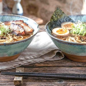Set di ciotole in ceramica per ramen, riso, pho e zuppa al curry - Ceramica rustica fatta a mano