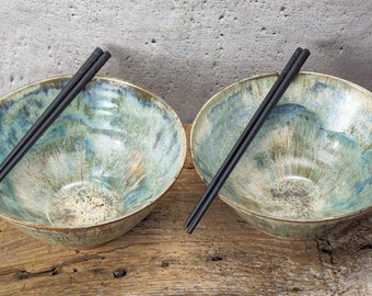 Handmade Pottery Ramen or Pho Bowl Set