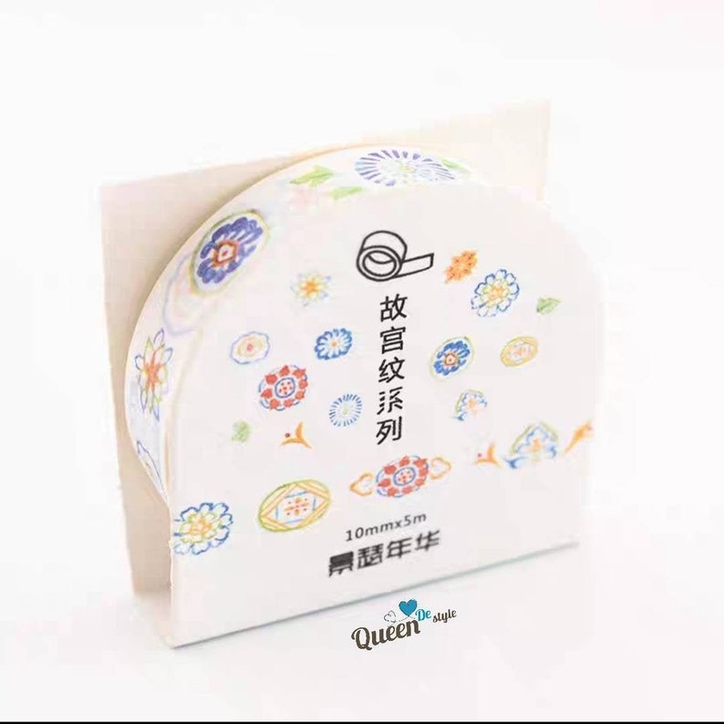 Washi tape Masking tape Japanese washi paper Trendy Stationary Teenager Favorite Watercolor Chinese Lucky patten Wonderful time QUEENDE