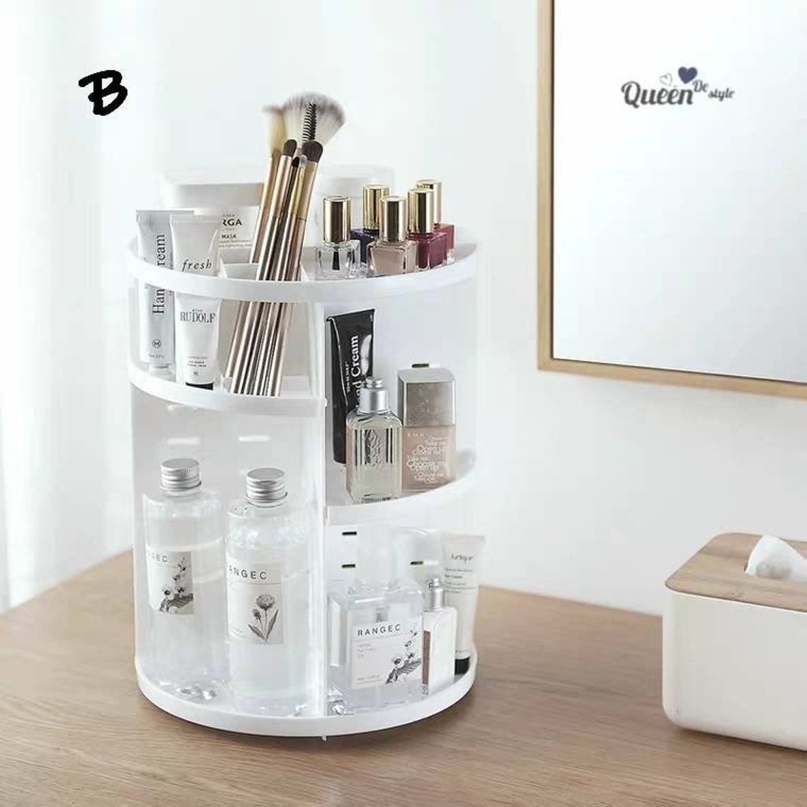 Makeup organizer Spinning Rotating Bathroom Counter top Etsy
