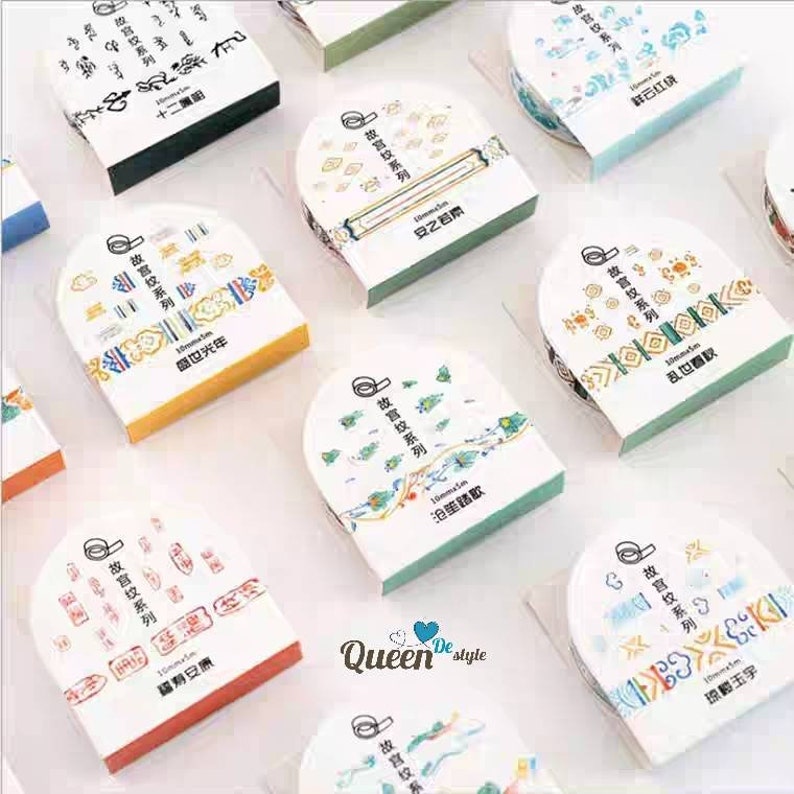 Washi tape Masking tape Japanese washi paper Trendy Stationary Teenager Favorite Watercolor Chinese Lucky patten Wonderful time QUEENDE
