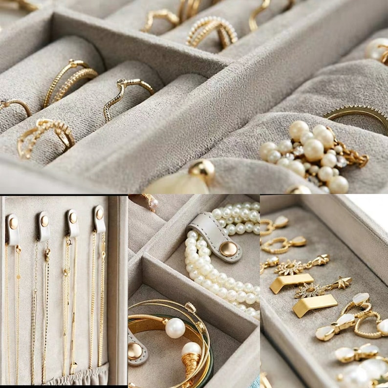 Fine Silky Fabric Delicate Book Design Jewelry Organizer Home /& Living -Unique Gift Jewelry Holder Travel Jewelry Storage Case Boxes