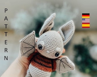 Victor The Bat. crochet pattern (US-terms) deutsch, english, espanol. Amigurumi. Halloween