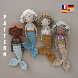 Lulu la sirène. Amigurumi. Modèle au crochet. Häkelanleitung. Poupée faite main. Häkeln. Bricolage.