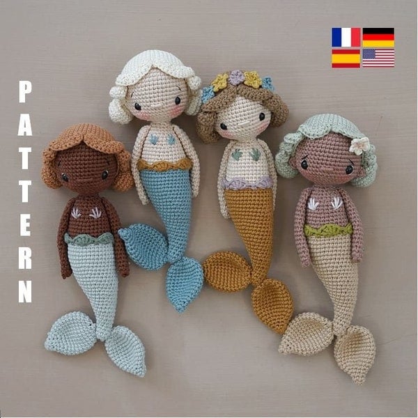 Lulu the Mermaid. Amigurumi. Crochet pattern. Häkelanleitung. Handmade doll. Häkeln. DIY.