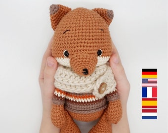 Jupiter The Fox. english crochet pattern. Häkelanleitung deutsch. Amigurumi häkeln. patron francais, espanol, dutch. musicbox, Spieluhr