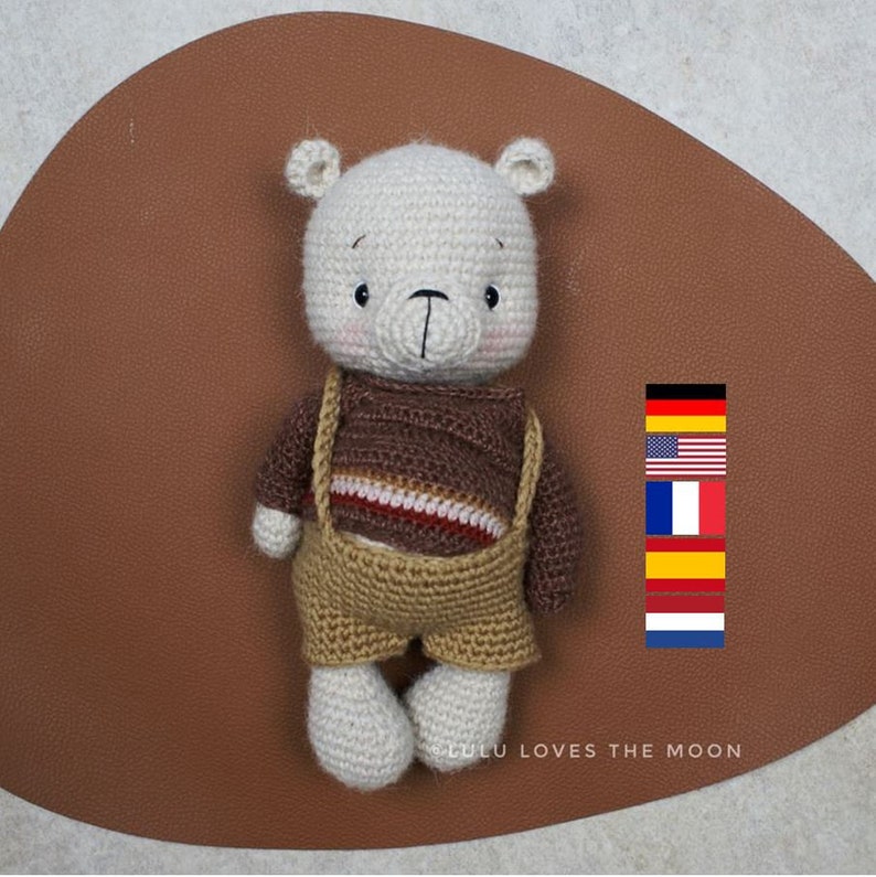 Floki, the bear. Crochet pattern, English language, francais, espanol. Häkelanleitung, deutsch.Amigurumi, Kuscheltier, Häkeltier, Teddy. image 1