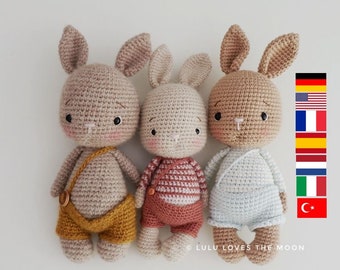 Konijntjes Pompoen. haakpatroon Pompoen, Häkelanleitung, deutsch, engels, francais, espanol, nederlands, italiaans, türkçe, Amigurumi.häkeln.