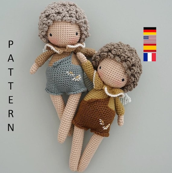 Georgie the fairy boy. Amigurumi. GERMAN,ENGLISH, ESPANOL, French. Crochet pattern. Häkelanleitung. Handmade doll. Häkeln.
