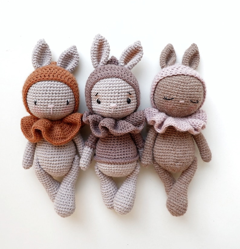 Baby bunny Peaches. Häkel Anleitung Crochet pattern patron croché Amigurumi several languages available. image 4