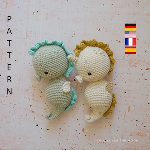 Nalu, The Seahorse. Crochet pattern. Amigurumi. Häkelanleitung. Many languages available. image 1