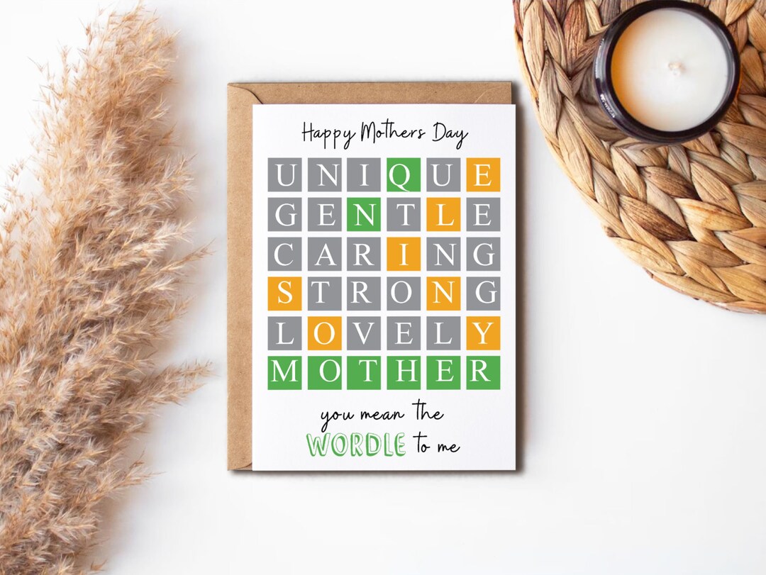 Happy Mother Day Card Wordle Themed Mothers Day Card Etsy