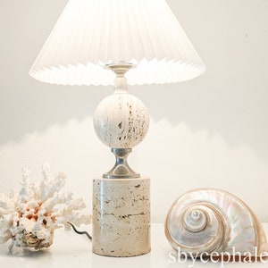 French 1960 &#39;s travertine table lamp vintage MCM 20th century design
