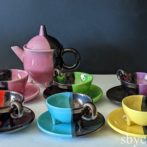 Tea / Coffee service by Auguste Lucchesi Vallauris 1960 exceptional condition vintage set