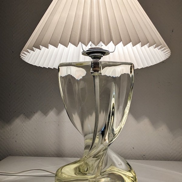 Lampe Cristal de Sèvres française des années 1950 MCM Cristal du 20ème siècle