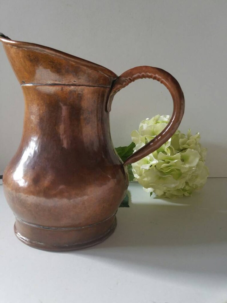 French Provence Antique Water Jug Pitcher Copper Ware 19th Century