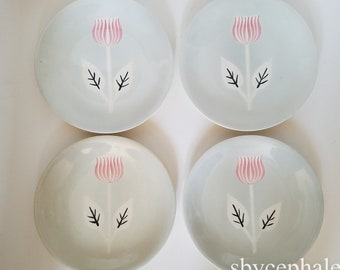 Lot de 4 assiettes vintage Français assiettes Longchamp Sylvestre design 1960 ' s era adore les fleurs