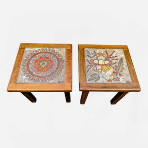 Martine Azema Vallauris, par franska sidobord, mitten av 1900-talet, vintage keramik, provence