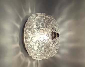 Vintage Limburg Glass Flush Mount Light, Mid-Century Modern Sconce