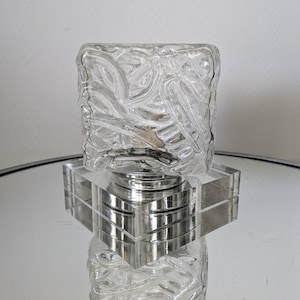 Vintage Italian flush mount by Giorgione SRI Mid 20th century Modern Murano Glass wall light sconce Lamp 1980 &#39;s