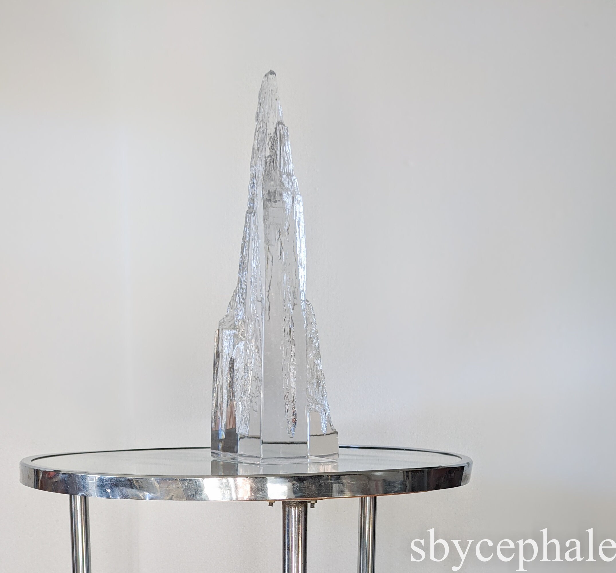 DAUM France 1970's Large Iceberg Brutalist Crystal Sculpture