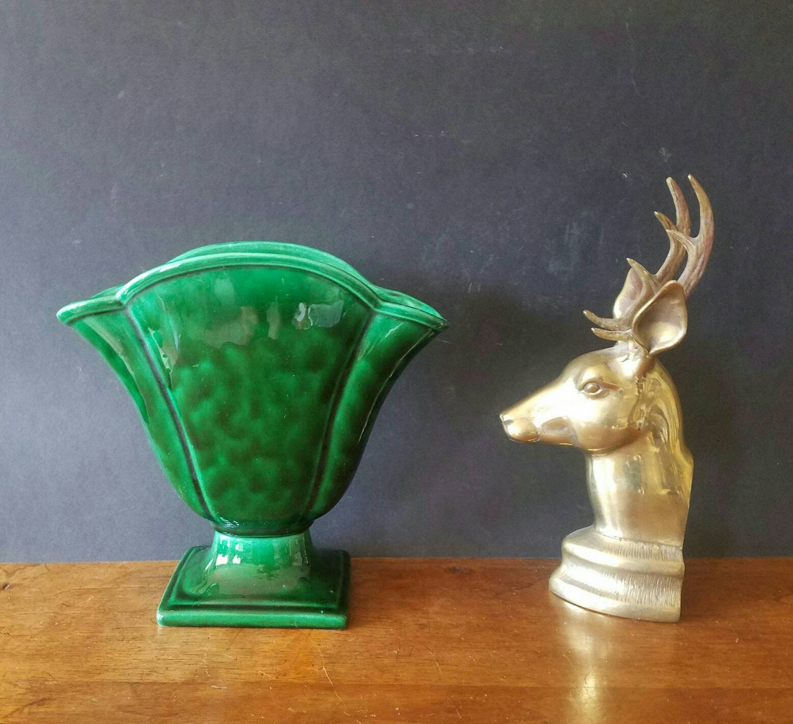 Français Vase en Céramique Art Déco Antique Vers 1920 Grand Vert Émeraude St Clement Fabriquer L'éta