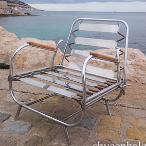 French vintage chaise longue Lounge Chair 1950 Chrome Design modernist bauhaus mid century modern armchair Breuer style
