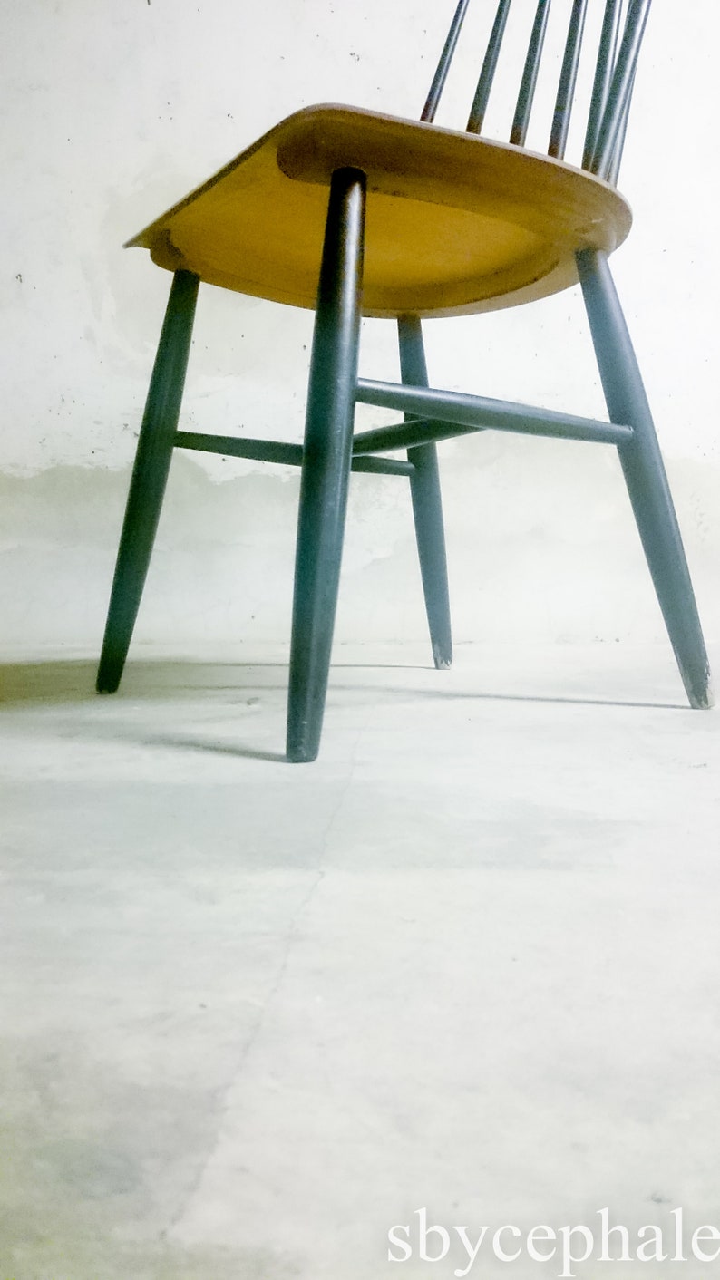 Vintage Fanett chair by Ilmari Tapiovaara seat Mid century modern 20th century scandinavian design