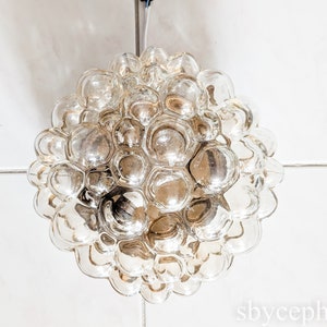 Vintage flush mount Helena Tynell Limburg Vintage Mid 20th c Modern Bubble Amber Glass wall light sconce Lamp 1960 &#39;s