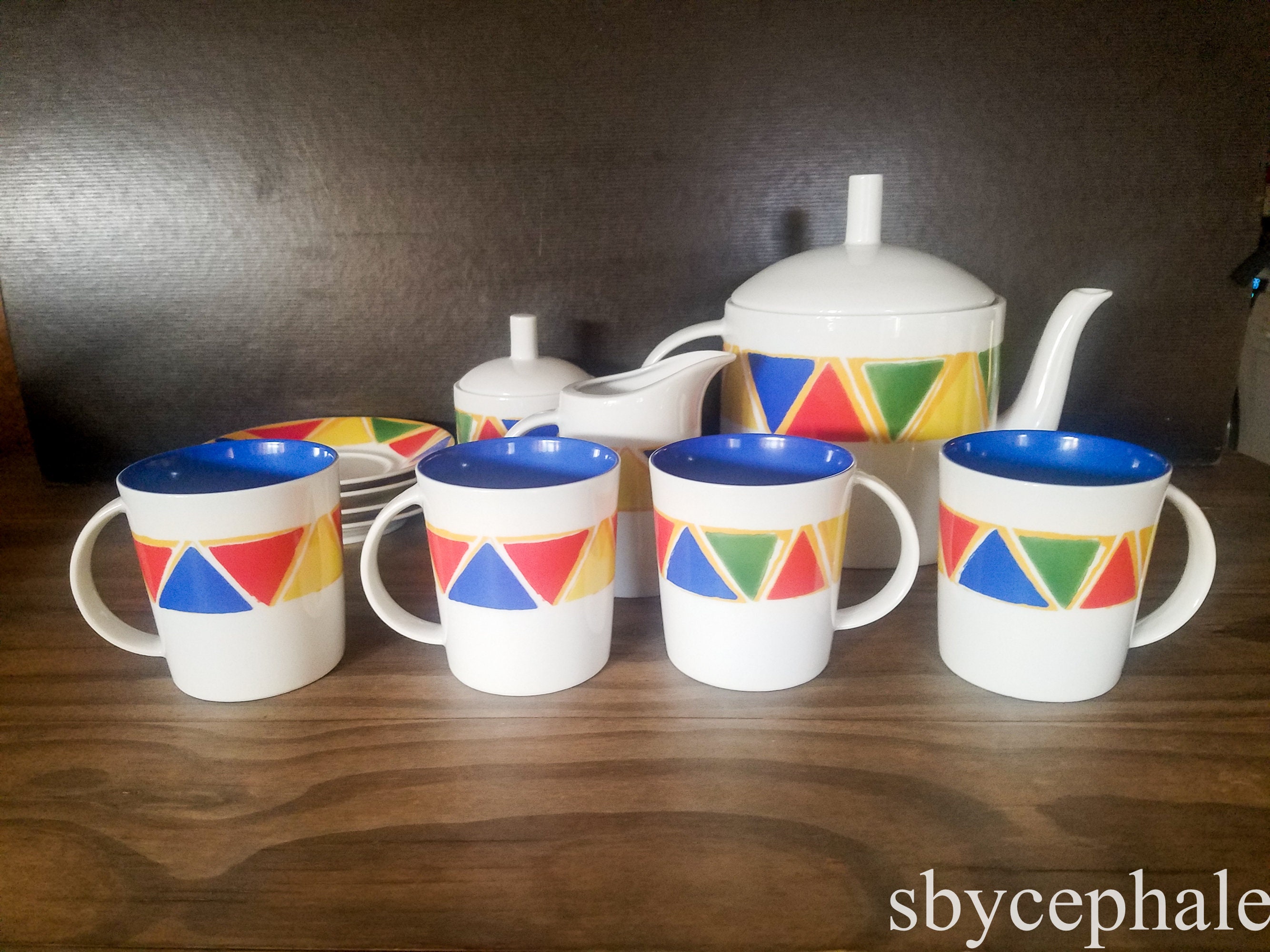 Service de Thé/Café Par Nicola Maria et Alessandro Mendini Tendentse Pour Alessi Éditeur Memphis Des