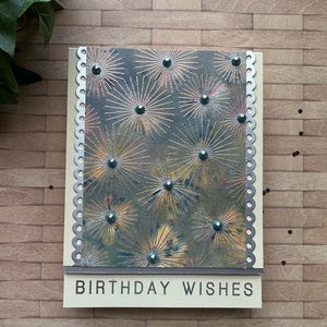 Happy Birthday Greeting Card Teal Starburst | Gender Neutral | For Her | For Him | For Them | Blank Inside