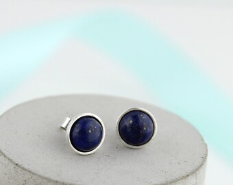 Lapis Lazuli Studs, Silver Stud Set, Gemstone Earrings, Celestial Studs, Galaxy Earrings, Celestial Jewellery