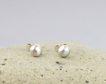 Recycled Silver Pebble Studs, Recycled Earrings, Eco Jewellery, Silver Stud Earrings, Silver Nugget Studs, Pebble Earrings