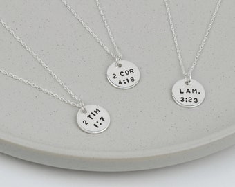 Bible Verse Necklace, Personalised Silver Necklace, Baptism Gift, Confirmation Gift, Christian Jewellery, Customised Necklace