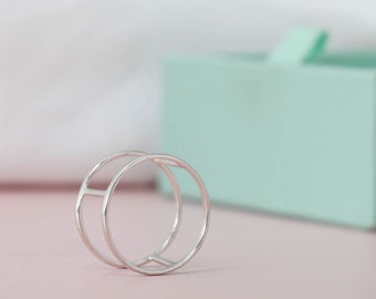 Open Cage Ring - Sterling Silver