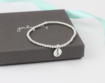 Lighthouse Charm Silver Bead Bracelet | Handmade Sterling Silver Bracelet